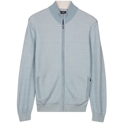 Baileys Vest Full Zip Two-Tone Fine Textured Jacquard Allover Plated Soft Blue / male