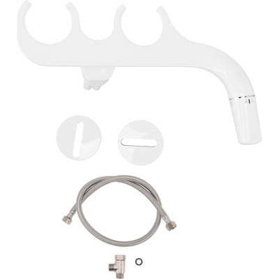 Slank Bidet 3/8 Koperen T-stuk Niet-elektrisch Zelfreinigend Dubbele Sproeier Toiletaccessoire Hygiënisch Bidet white