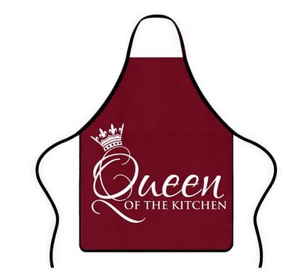 JHUBERS- Kookschort waterdicht - Verstelbare nekriem - 73 x 60 cm - Hoogwaardige polyestervezel - Cadeau voor vrouw/moeder - Motief "Queen of the Kitchen - Keukenschort