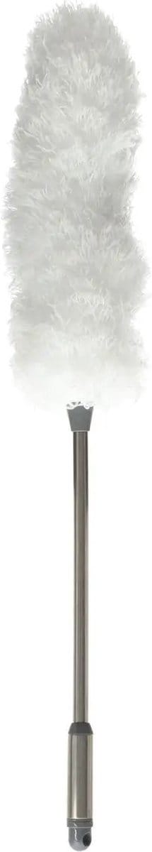 5Five Plumeau - RVS steel - 78 cm - wit - ragebol - schoonmaken - duster - afstoffen
