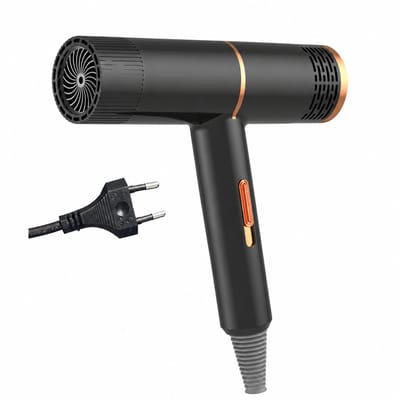 Haardroger - 800 W - koude en warme lucht - 3 snelheden - met blaasmond - zwart