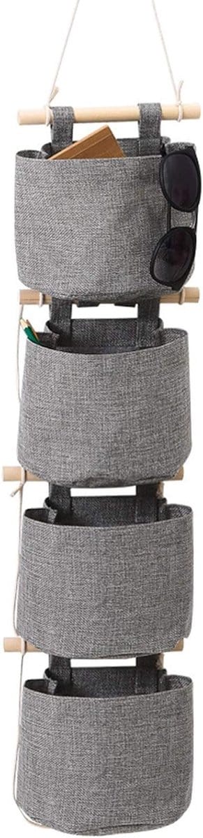 Set van 4 hangende opbergzakken, multifunctionele organizer voor muur en deur, ruimtebesparend en geurvrij
