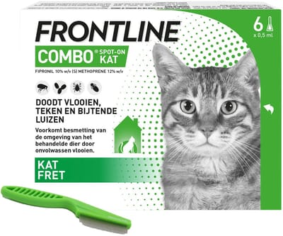 Frontline Combo Kat - 6 Pipetten + Vlooienkam