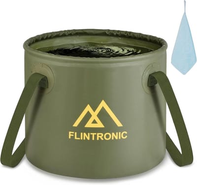 Opvouwbare wateremmer - Draagbare opbergemmer - Buitenactiviteiten opslag - Sneldrogend clip-mesh materiaal - 20 liter - Groen