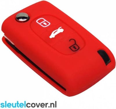 Autosleutel Hoesje geschikt voor Citroën - SleutelCover - Silicone Autosleutel Cover - Sleutelhoesje Rood