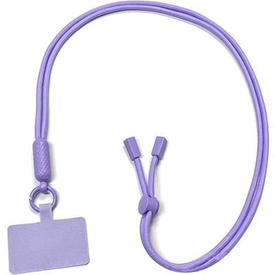 Lanière de téléphone réglable, cordon anti-perte, cordon de cou universel détachable et coloré, attache de sécurité pour téléphone, porte-clés, chaîne violet