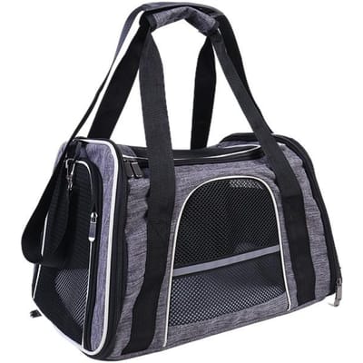 Sac pour Chat Grande Capacité Portable Respirant Sac pour Animal de Compagnie pour Voiture Pliable Sac pour Chat Sac à Dos Multifonctionnel pour Animal de Compagnie S 45*30*30cm black