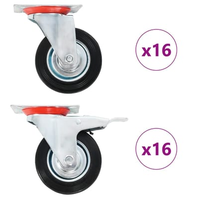 vidaXL - 32 - st - Zwenkwielen - 100 - mm