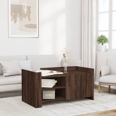 vidaXL - Salontafel - 100x50x50 - cm - bewerkt - hout - bruin - eikenkleurig
