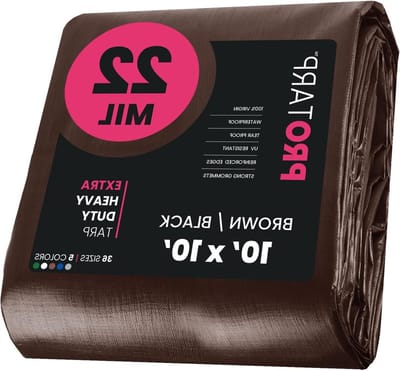 Waterdicht Dekzeil - Tarp Zeil - Buiten Beschermen - UV-bestendig Scheurvast - 3m x 3m - Bruin
