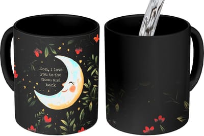 Magische Mok - Foto op Warmte Mokken - Koffiemok - Maan - Quote - Bloemen - Sterren - Magic Mok - Beker - 350 ML - Theemok - Mok met Tekst