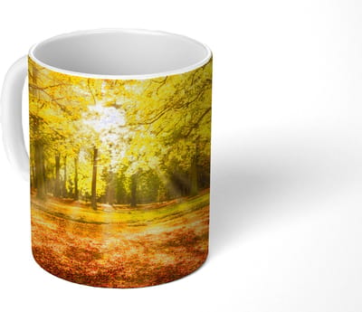 Mok - Koffiemok - Boom - Natuur - Zon - Landschap - Bos - Mokken - 350 ML - Beker - Koffiemokken - Theemok