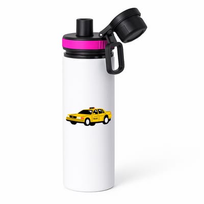 Hacebo® - Taxi waterfles met draaidop roze - Auto - Taxichauffeurs - personenvervoer - wagen - water fles - 850ML