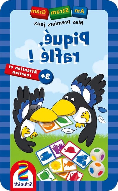 Zakspel - Reisspel - Snel spel - Metalen doos - 2 tot 4 spelers - Meerkleurig