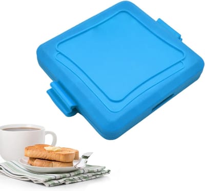 Sandwichgrill - Snackmaker - Ontbijt Maken - Draadloos Magnetron Gebruik - 16x14x3cm - Blauw