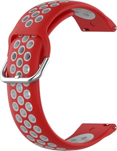 Siliconen bandje - geschikt voor Samsung Gear S3 / Galaxy Watch 3 45 mm / Galaxy Watch 46 mm - rood-grijs