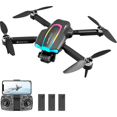 Afstandsbediening drone met camera 6K dubbele camera opvouwbare drone obstakelvermijding EIS elektronisch 6K-3 battery zwart