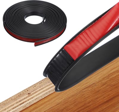 Ronte - Randbescherming zelfklevend 18 mm x 6 m zwart TPE randband voor kasten en werkbladen