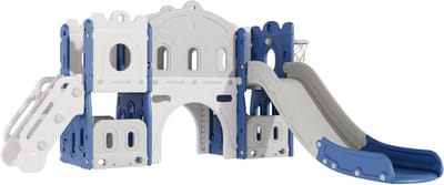 Baby Speeltoestel - Kinder glijbaan - Binnen en buiten spelen - Stabiele en solide structuur - Niet gespecificeerd - Blauw Wit