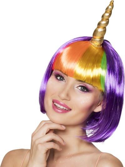 Boland - Pruik Eenhoorn Nightglow Multi - Steil - Kort - Vrouwen - Eenhoorn