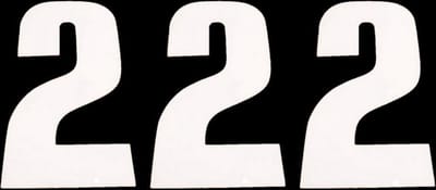 set van 3 nummer 2 blackbird witte racestickers voor motoren nieuw