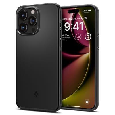 Spigen Thin Fit Hoesje voor de Apple iPhone 15 Pro Max - Back Cover Zwart