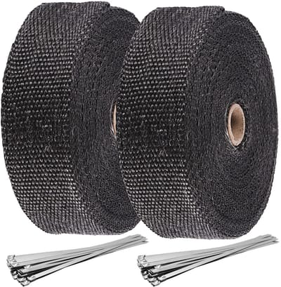 Dailygoods- Uitlaatband Hittewerend - 2 Stuks - 15m x 50mm - Thermoband - Roestvrij Stalen Kabelbinders - Hittebestendig - Geluidsreductie - Thermische Isolatieband