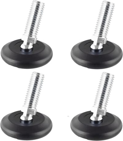 Stelvoetjes met Viltglijders - Verstelbare Meubelpootjes - Meubels Beschermen - Verwisselbare Inzetstukken - Ø 37 mm - Zwart