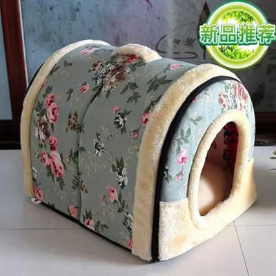 Huisdierkennel Kattenkennel Teddykennel Kattenkennel Opvouwbaar Vierseizoenen Huisdierbed Dubbel doel S 35*30*28cm