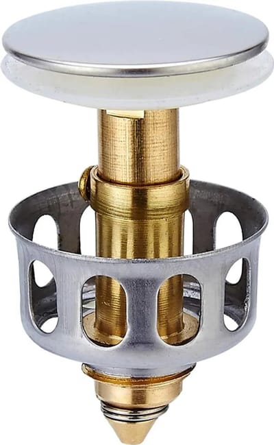 Universeel afvoerfilter van 35 mm Geschikt voor wastafels, klikfilter met afvoerplug, geschikt voor wastafels in de badkamer.