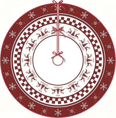 Ronde kerstboomrok van 90 cm met sneeuwvlokken en elandenpatroon voor een feestelijke uitstraling, ideaal als kerstboomdeken en decoratie voor de feestdagen