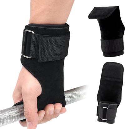 Lifting Hooks - Lifting Straps - 1 Paar - Fitness Straps - Wrist Wraps - Grips - Powerlifting - Wrist Wraps - Lifting Belt - Gym Grip Straps - Geschikt voor Gewichtheffen, Gripondersteuning en Krachttraining in de Sportschool - Turnen - Zwart