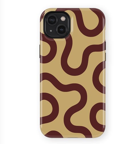 DripCase Motion Flow Tough Hoesje geschikt voor iPhone 14 Plus | Backcover met Mag | Trendy Design | Valbescherming | Cocoa Curve