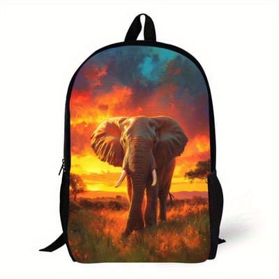 Olifanten Rugzak | Olifantenpatroon Rugtas | Olifant Rugzak | Gave Rugzak | Dieren Rugzak | Rugzak Meisjes | Rugzak Jongens | Mooie rugzakken met Olifanten | 15 - 20 liter | Kinder Rugzak