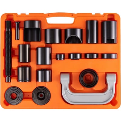 Kit de presse pour rotule, 21 piècesKit d'outils, Outils de retrait et d'installation de rotule de type presse C, pour la plupart des voitures 2WD et 4WD, Kit de réparation de rotule robuste pour