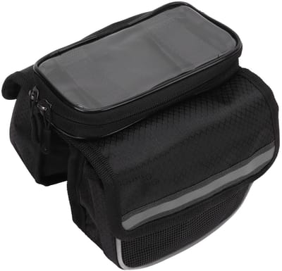 VT Goods - Fietstassen voor Het Frame - Waterdichte Telefoontas - Zwart - Grote Capaciteit - Geschikt voor 3,5-4,8 Inch Mobiele Telefoons - Fietsacc...