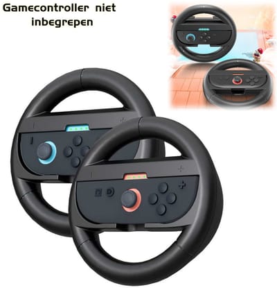 controllerhoes - Stuurwiel - Nintendo Switch 2 accessoirepakketten - Controller Racing Grip - Compatibel met Switch 2-controllerhoezen - Geschikt voor race- en bewegingsgames - spel Accessoires - Zwart