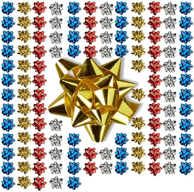 1000x cadeaustrik, zelfklevend, strikken voor verjaardagen of Kerstmis, ster, Ø 5 cm, div. kleuren