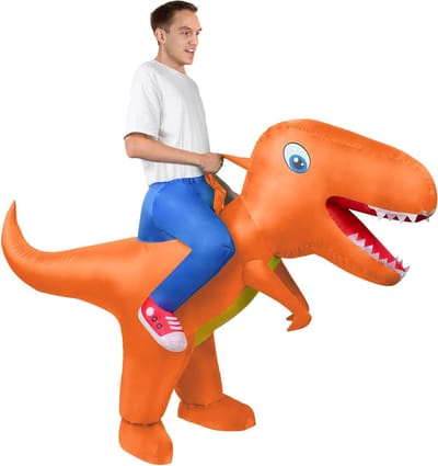 Luxe Opblaasbare T-Rex Dinosaur Kostuum voor Volwassenen en Kinderen, Grappige Groene Halloween Outfit voor Cosplay en Feestjes