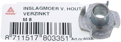 Deltafix - Inslagmoer v.hout m6