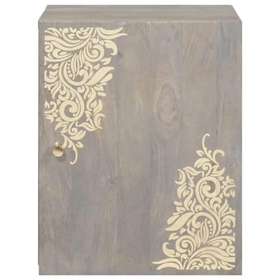 vidaXL - Wandkast - Grijs - 38 - x - 33 - x - 48 - cm - Massief - Mango - Hout