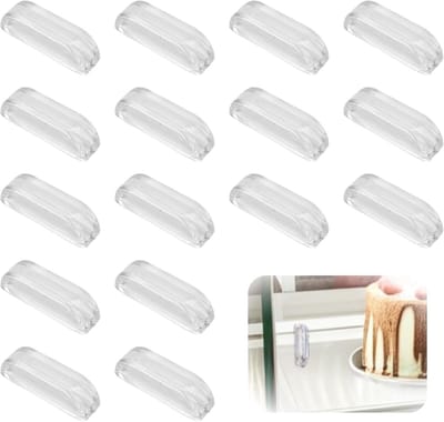 Dailygoods- Handgrepen 16 stuks - Mini-acrylknoppen - Zelfklevende meubelknoppen - Vierkante kastknoppen - Transparant - Eenvoudig te installeren (29,8 x 8,7 mm)