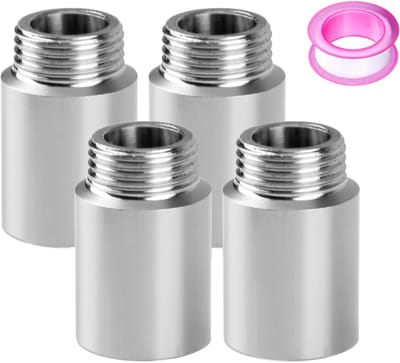 Kraanverlenging Set - Douchekop Verlenger - Sanitaire Installatie - Roestvrij Staal - 1/2 Inch 30mm - Zilver