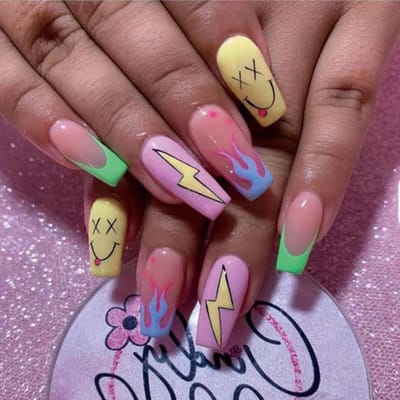 Korte Franse vierkante acryl nepnagels - 24 stuks, volledige dekking, natuurlijk ballerina ontwerp voor vrouwen en meisjes