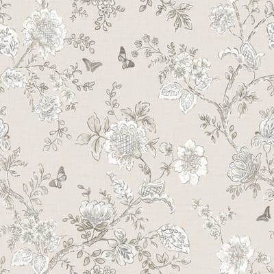 Homestyle - Behangpapier - Bloemen - Behang - Lichtbruin - 0,53 x 10 M.
