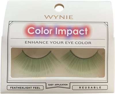 Wynie - Nep Wimpers - Valse Wimpers - Fake Lashes - Groen - 2,3 cm. lang - Zonder lijm - 1 Paar - UA153420