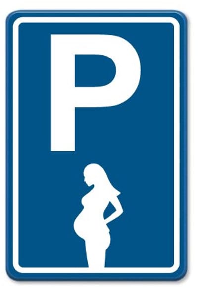 Parkeerbord Zwanger - blauw - Weerbestendig Aluminium - 40x60 cm - Bevestiging: Zonder bevestiging (alleen het bord)