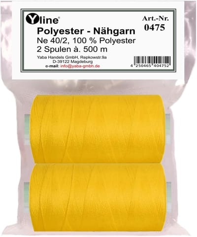 Naaigaren Spoelen - Polyester Garen - Naaimachine Gebruik - Scheurvast Duurzaam - 2x 500m - Licht Oranje