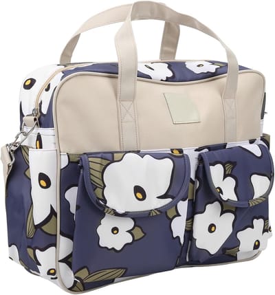 Luiertas - Draagtas Baby - Babyverzorging Onderweg - Inclusief Aankleedkussen - 39x12.5x29 cm - Bloemenpatroon