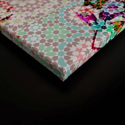 Canvas print DD120347 mosaic garden 2 A.S. Création 0,9 x 0,6 m Roze Kantoor Hal/Gang Keuken Slaapkamer Woonkamer